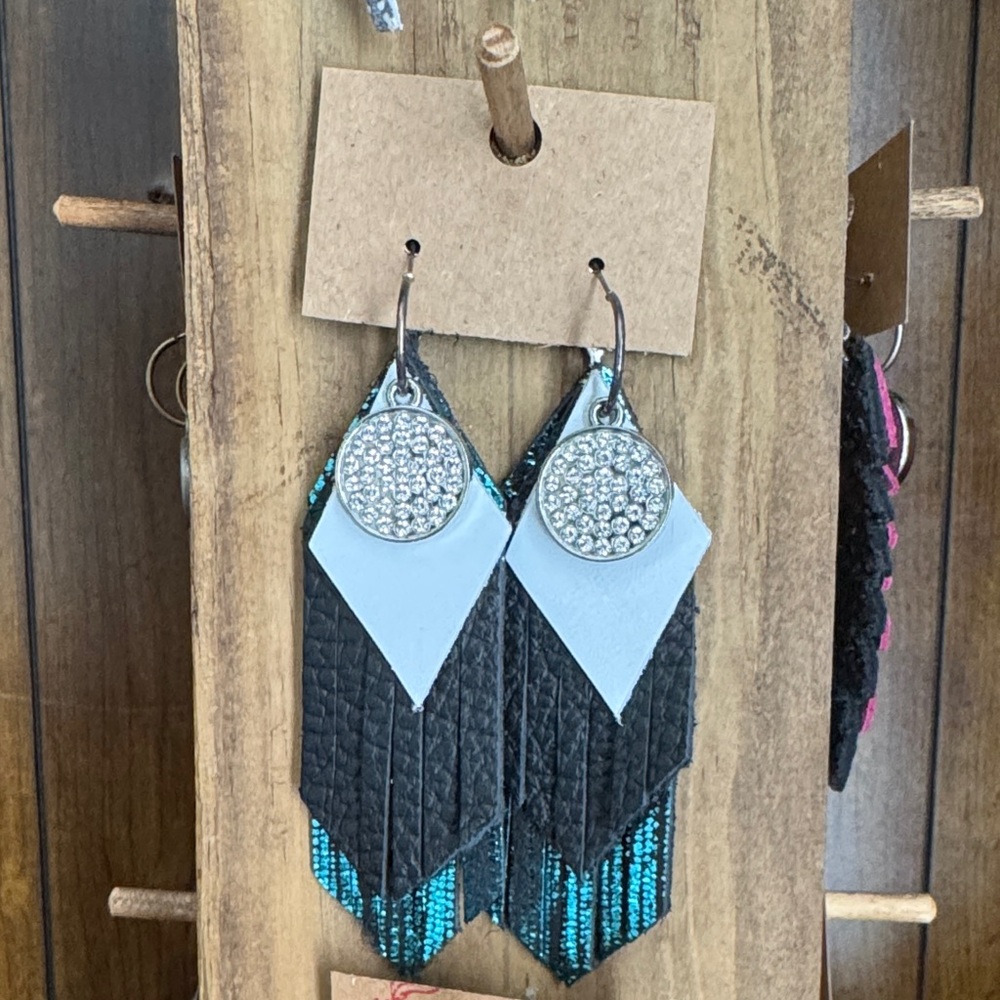 Elegant Silver and Black Dangle Earrings